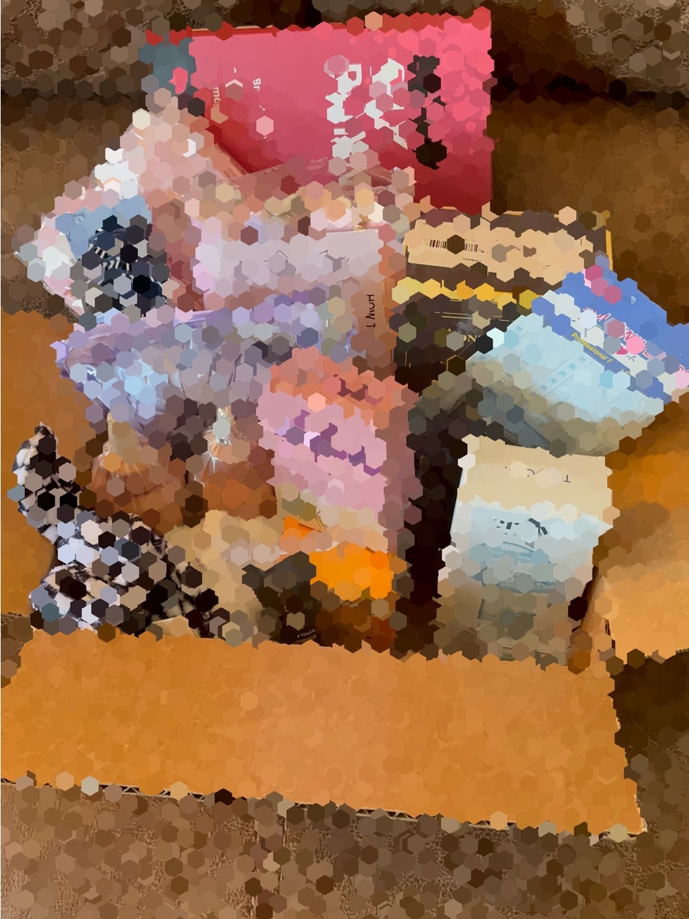 Hair Care Mystery Box. Assorted hair treatments, shampoos, hair serums, brushes